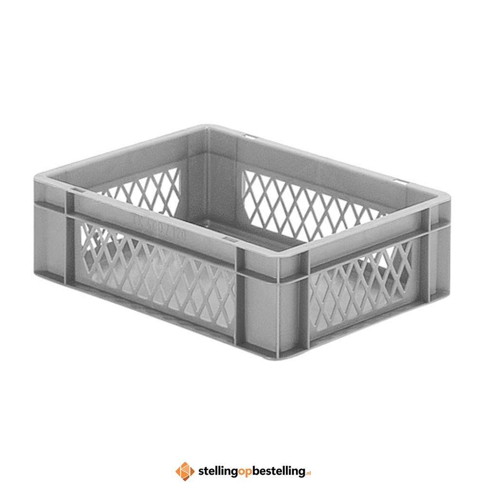 Transportkrat Euronorm plastic bak, krat TK1 400x300x120 grijs
