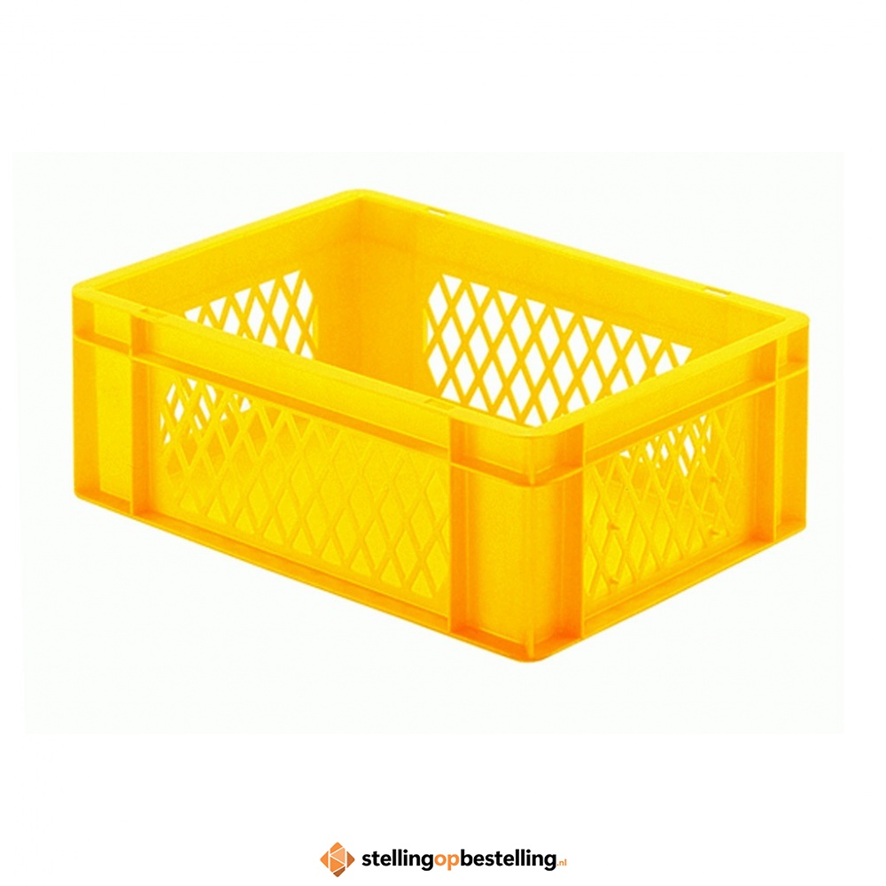 Transportkrat Euronorm plastic bak, krat TK1 400x300x145 geel