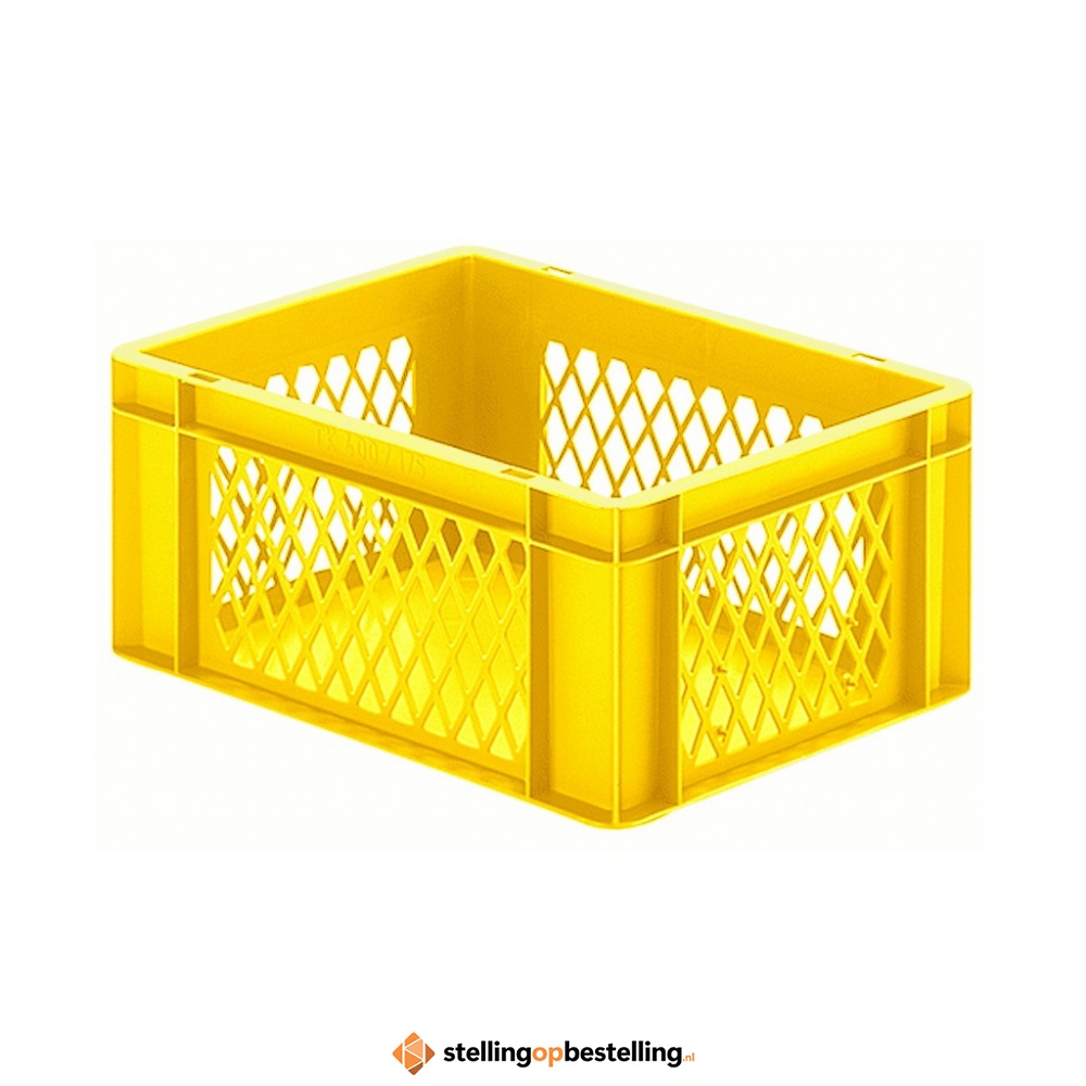 Transportkrat Euronorm plastic bak, krat TK1 400x300x175 geel