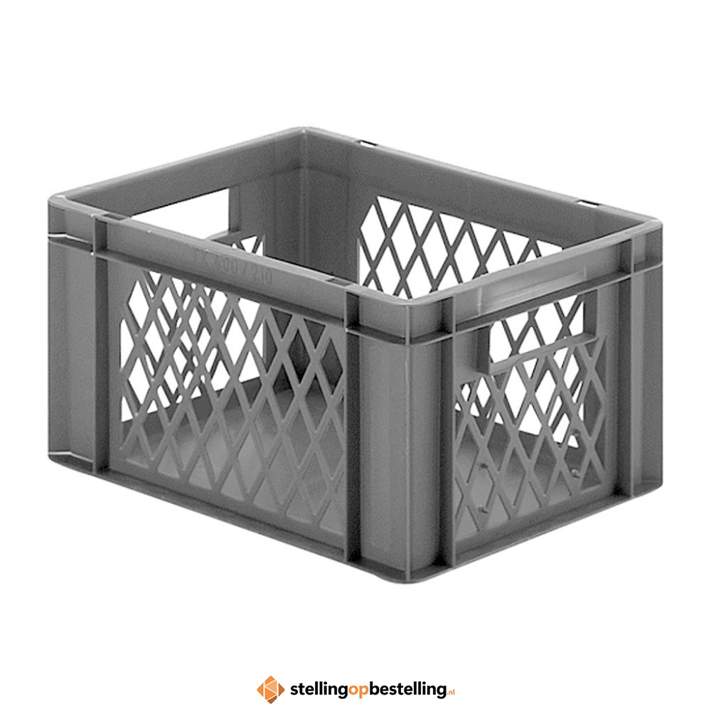 Transportkrat Euronorm plastic bak, krat TK1 400x300x210 grijs