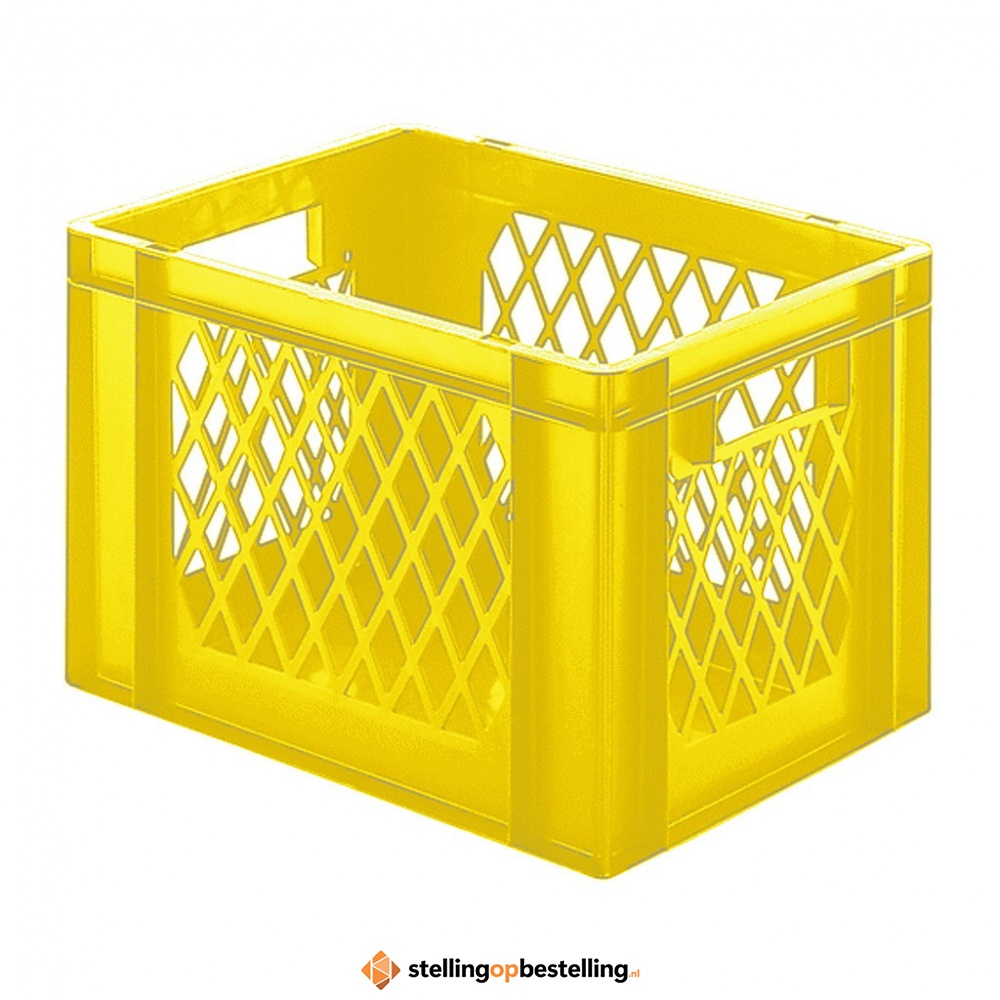 Transportkrat Euronorm plastic bak, krat TK1 400x300x270 geel