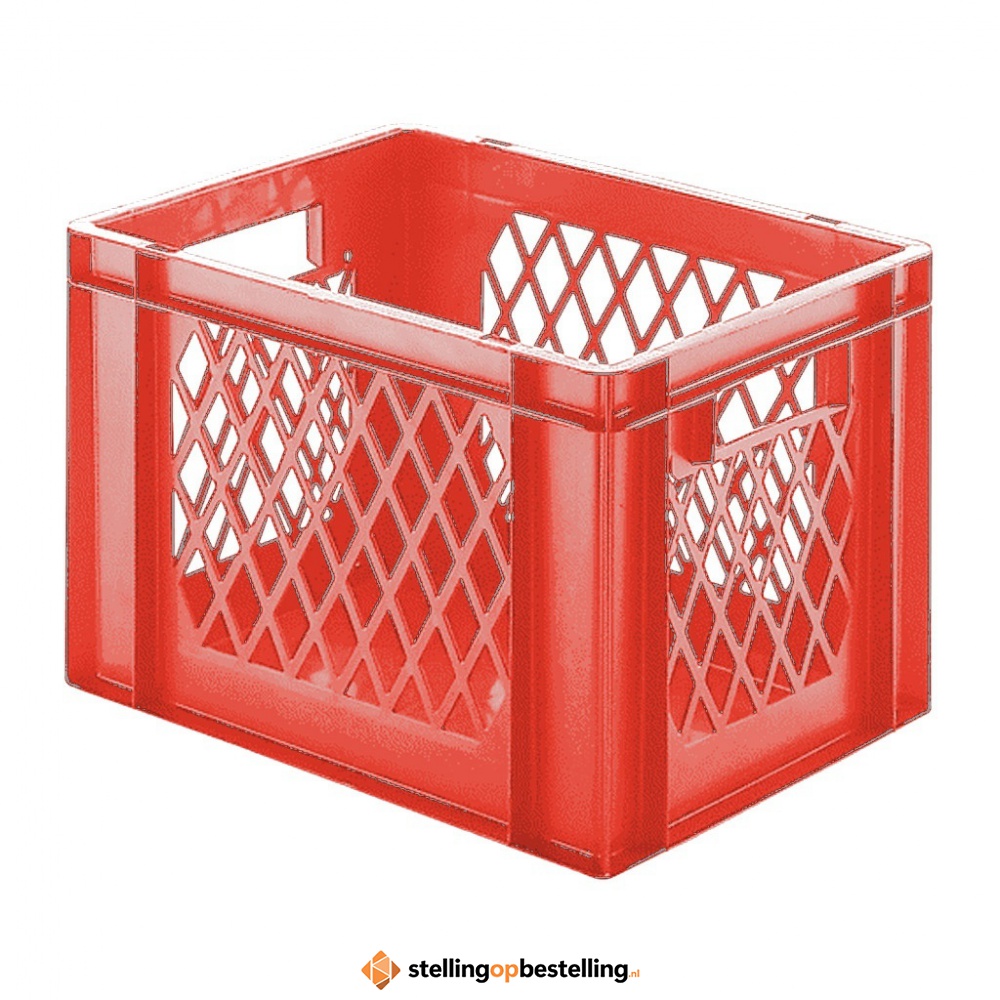 Transportkrat Euronorm plastic bak, krat TK1 400x300x270 rood