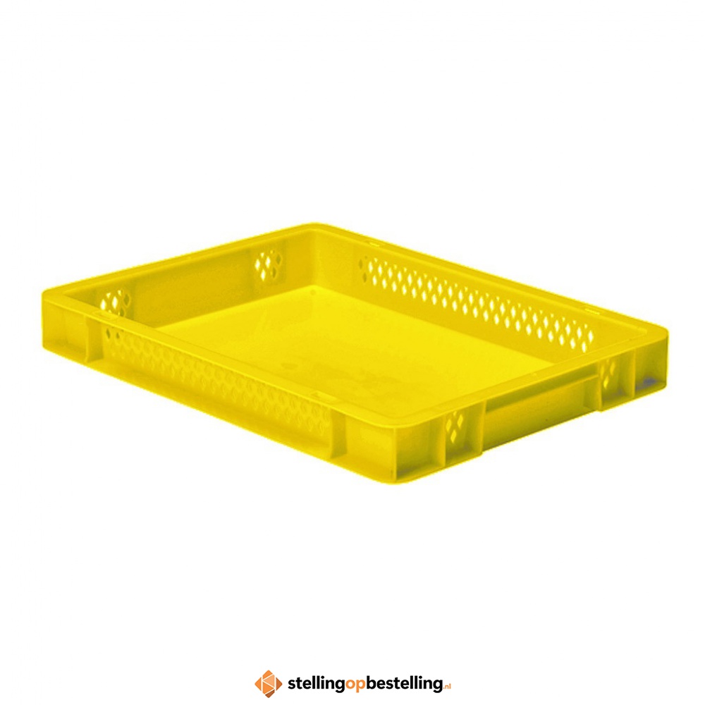 Transportkrat Euronorm plastic bak, krat TK1 400x300x50 geel