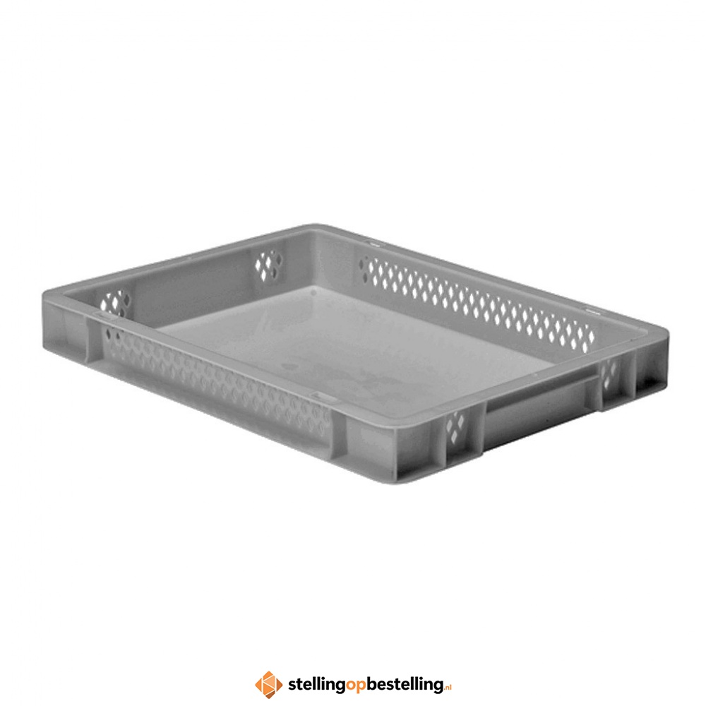 Transportkrat Euronorm plastic bak, krat TK1 400x300x50 grijs