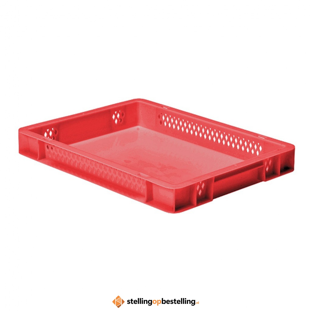 Transportkrat Euronorm plastic bak, krat TK1 400x300x50 rood