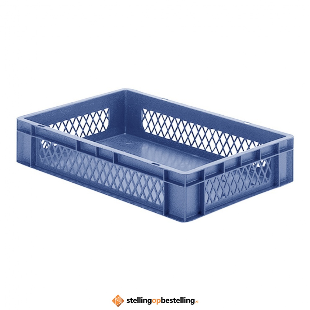 Transportkrat Euronorm plastic bak, krat TK1 600x400x120 blauw