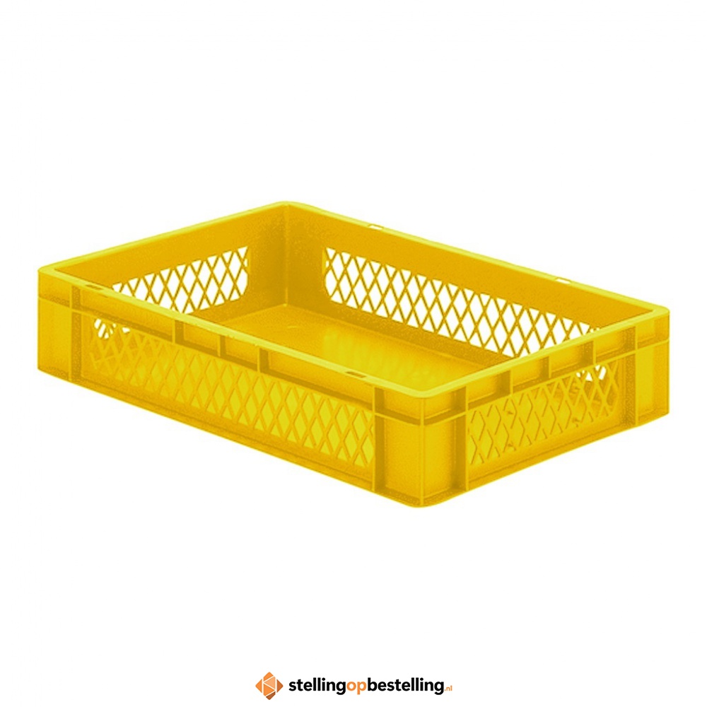 Transportkrat Euronorm plastic bak, krat TK1 600x400x120 geel