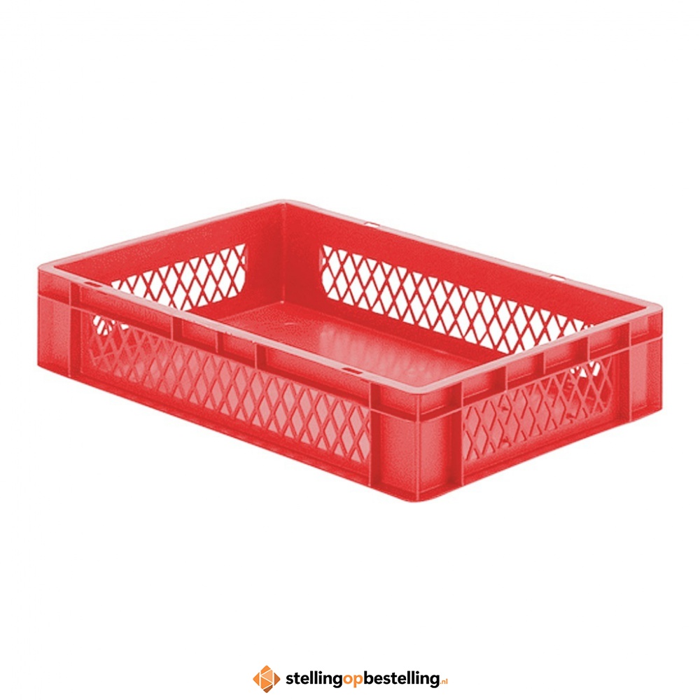 Transportkrat Euronorm plastic bak, krat TK1 600x400x120 rood