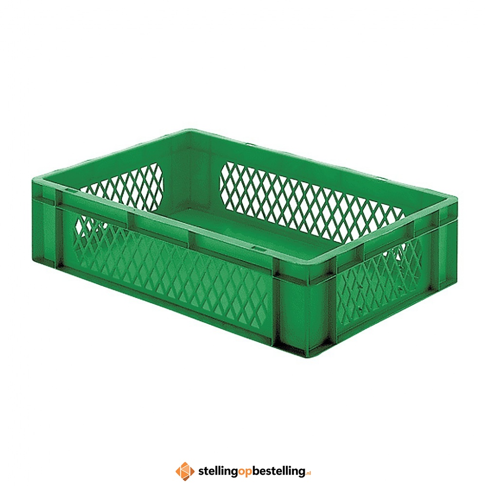 Transportkrat Euronorm plastic bak, krat TK1 600x400x145 groen