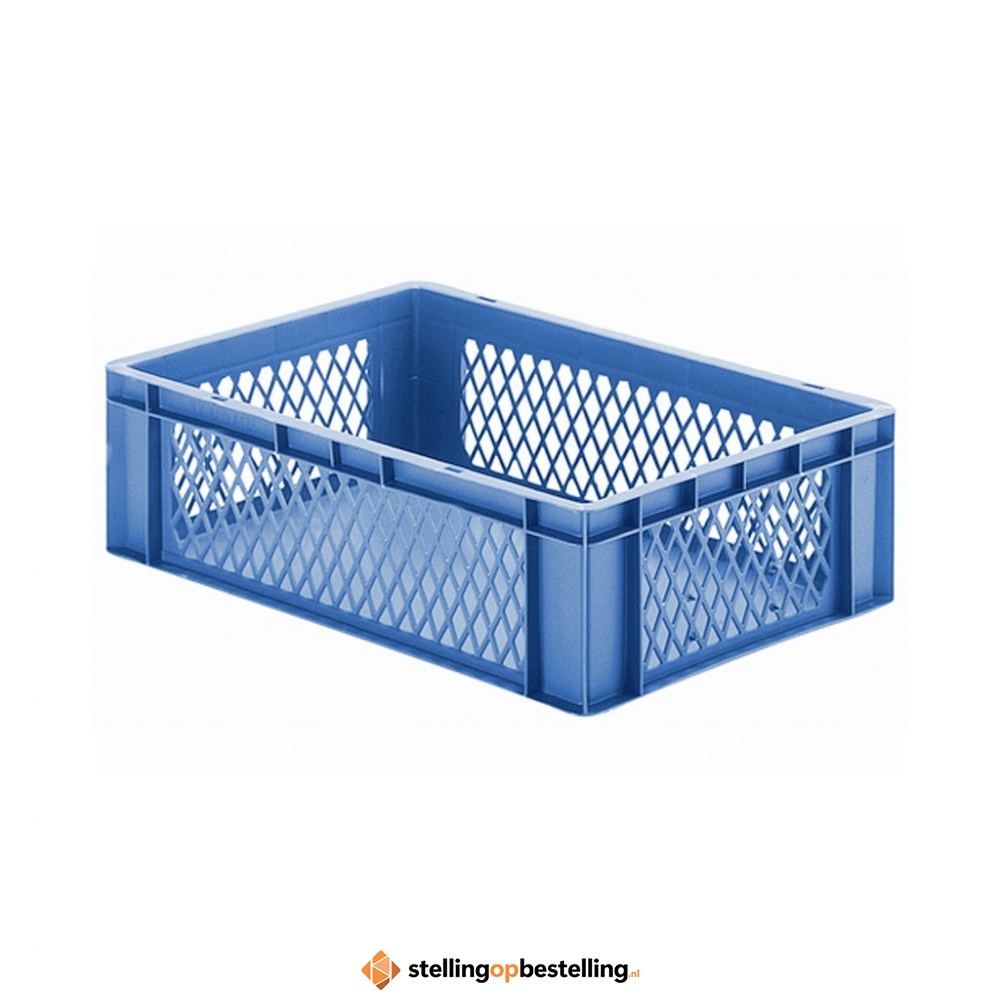 Transportkrat Euronorm plastic bak, krat TK1 600x400x175 blauw