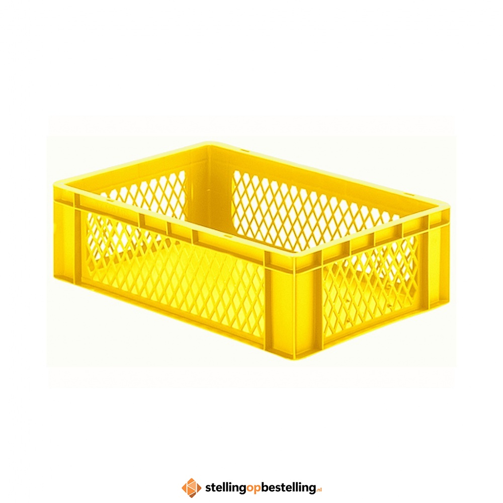 Transportkrat Euronorm plastic bak, krat TK1 600x400x175 geel