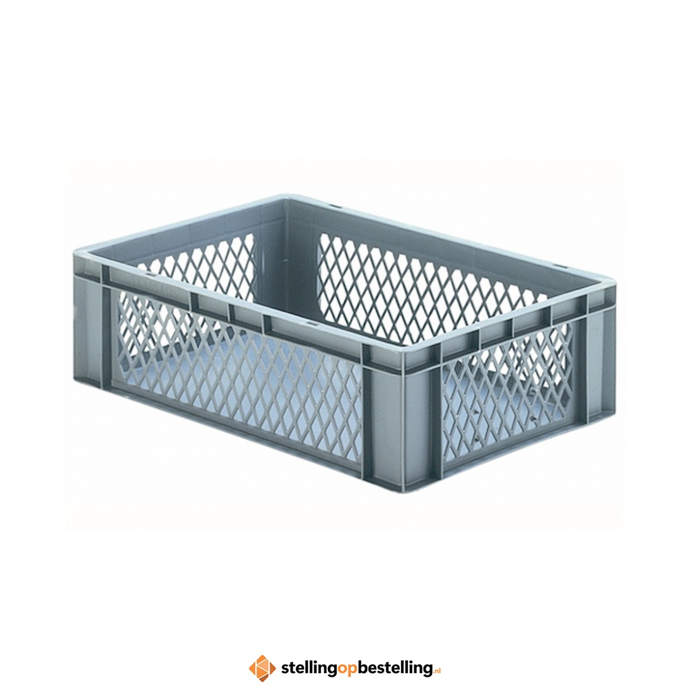 Transportkrat Euronorm plastic bak, krat TK1 600x400x175 grijs
