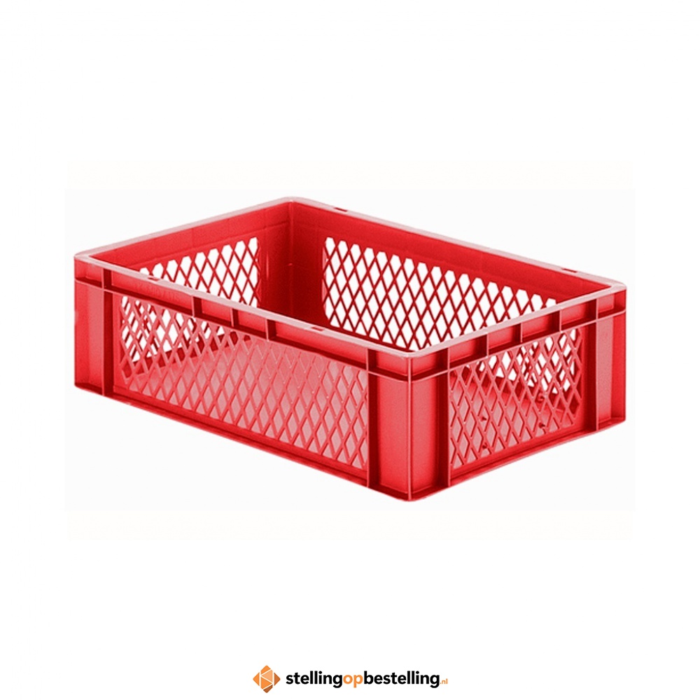 Transportkrat Euronorm plastic bak, krat TK1 600x400x175 rood