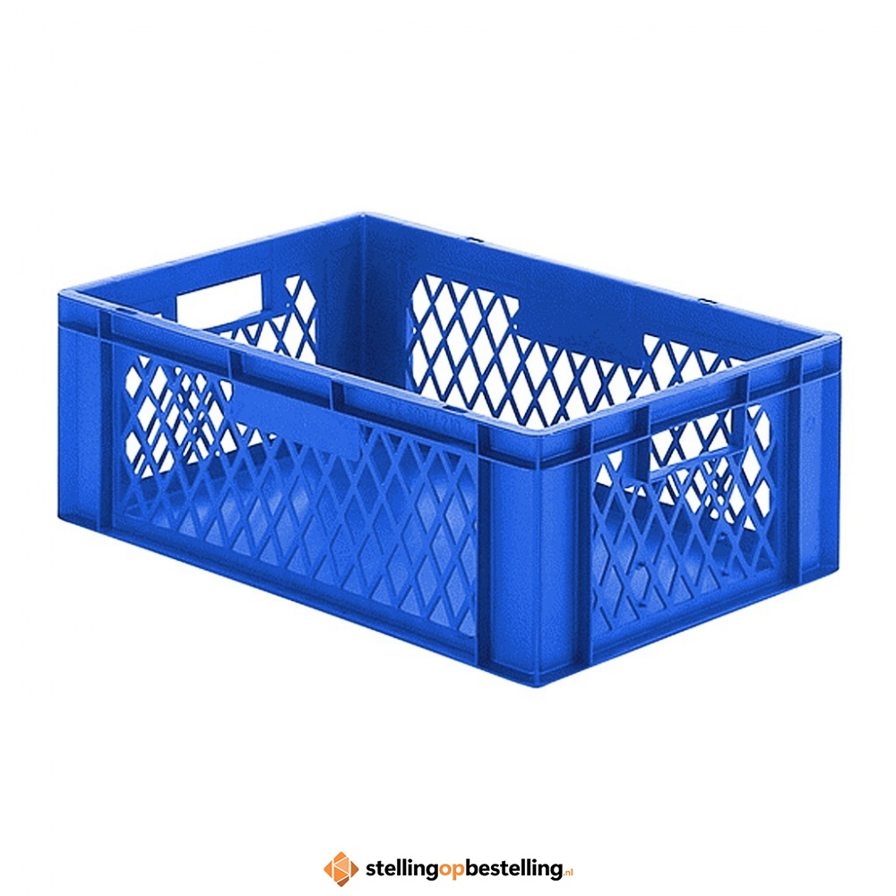 Transportkrat Euronorm plastic bak, krat TK1 600x400x210 blauw