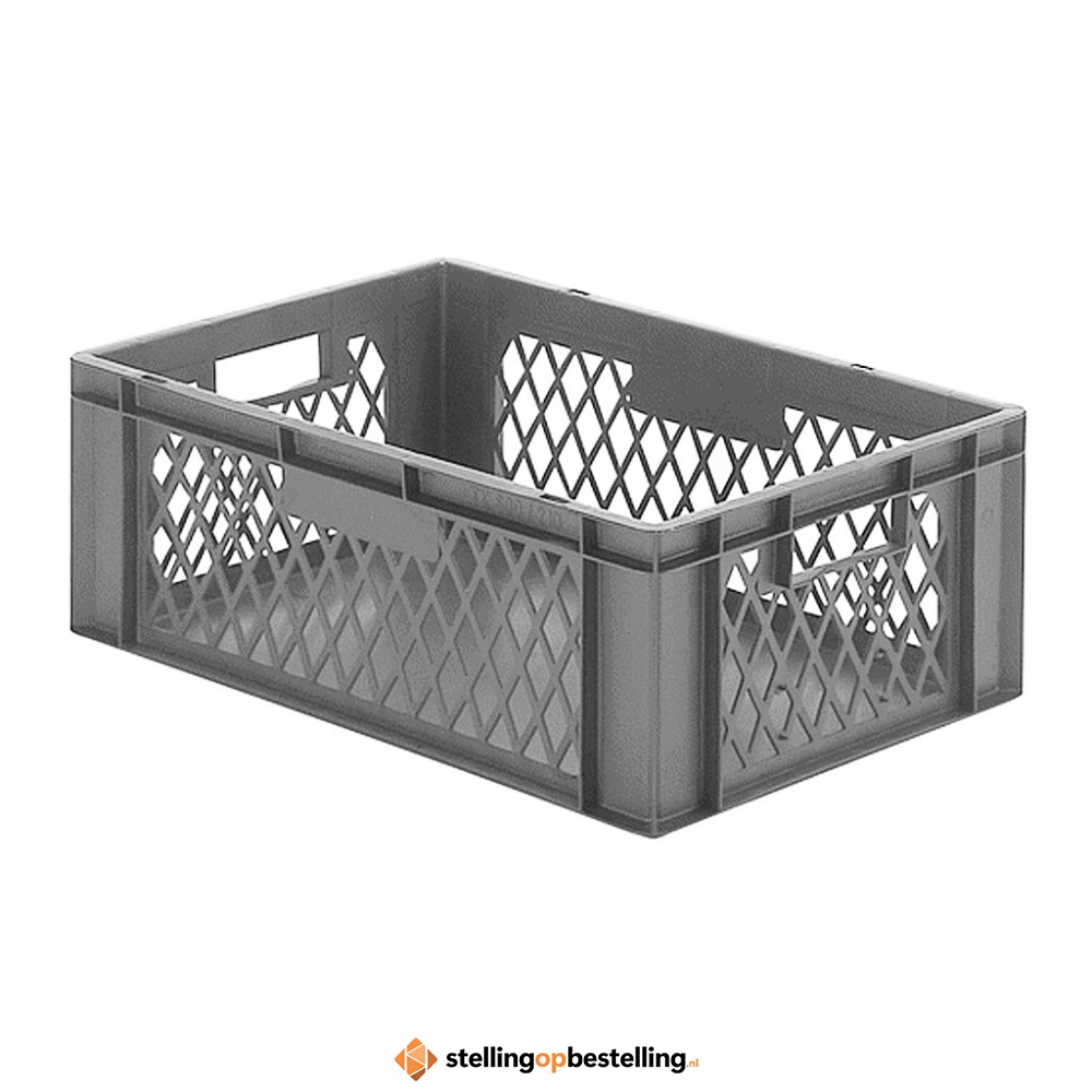 Transportkrat Euronorm plastic bak, krat TK1 600x400x210 grijs