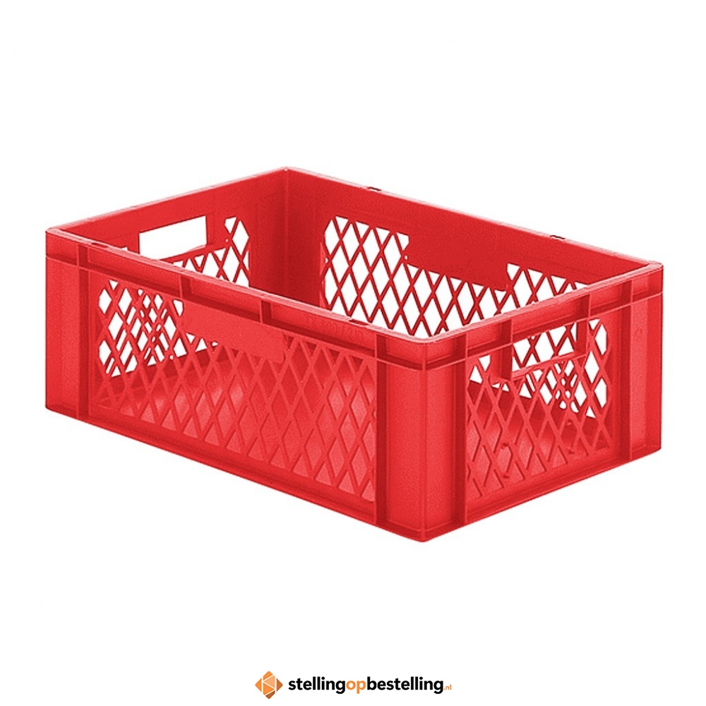 Transportkrat Euronorm plastic bak, krat TK1 600x400x210 rood