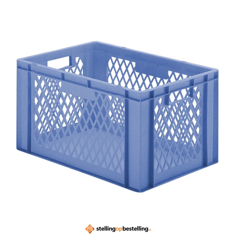 Transportkrat Euronorm plastic bak, krat TK1 600x400x320 blauw