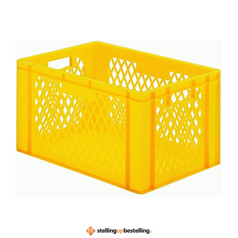 Transportkrat Euronorm plastic bak, krat TK1 600x400x320 geel