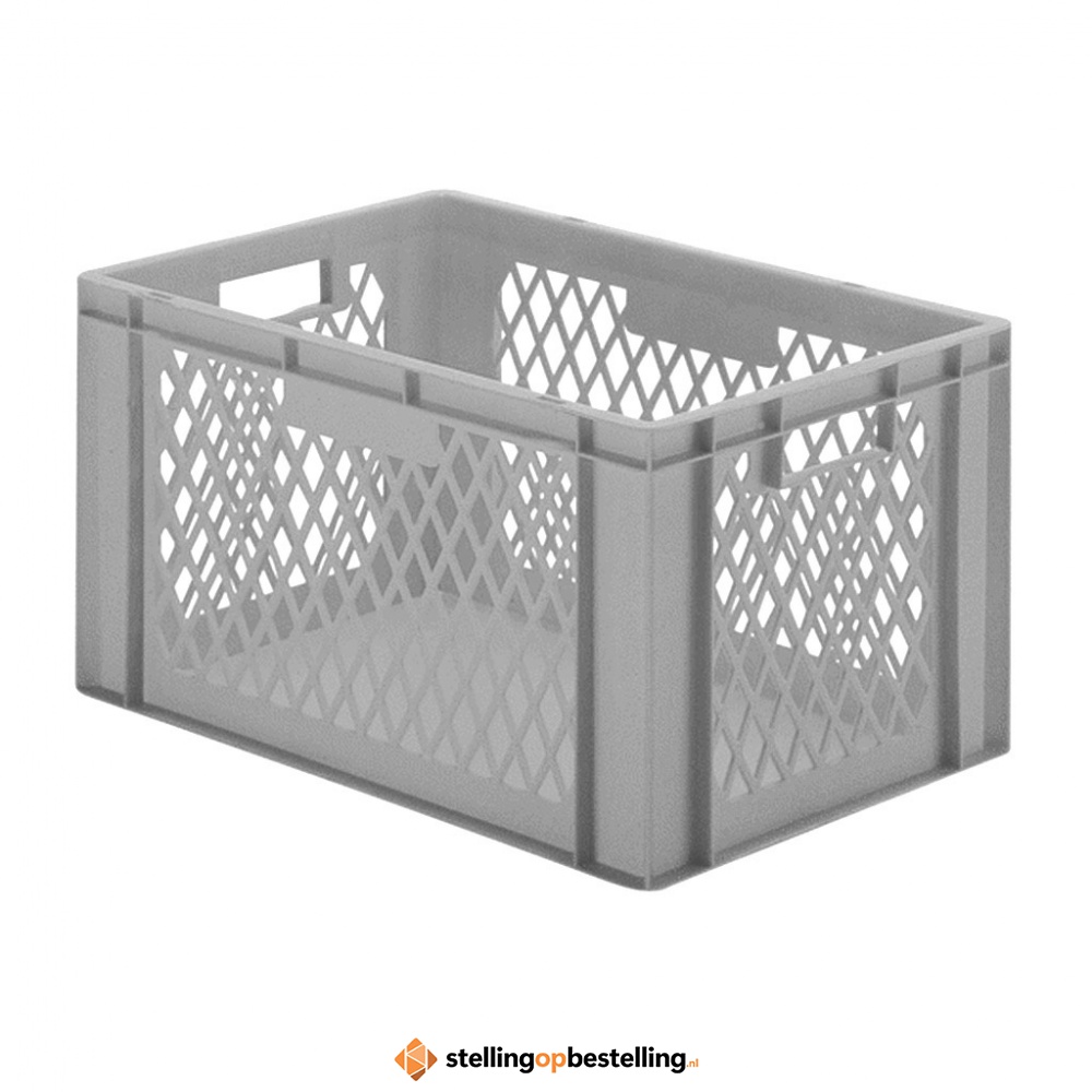 Transportkrat Euronorm plastic bak, krat TK1 600x400x320 grijs