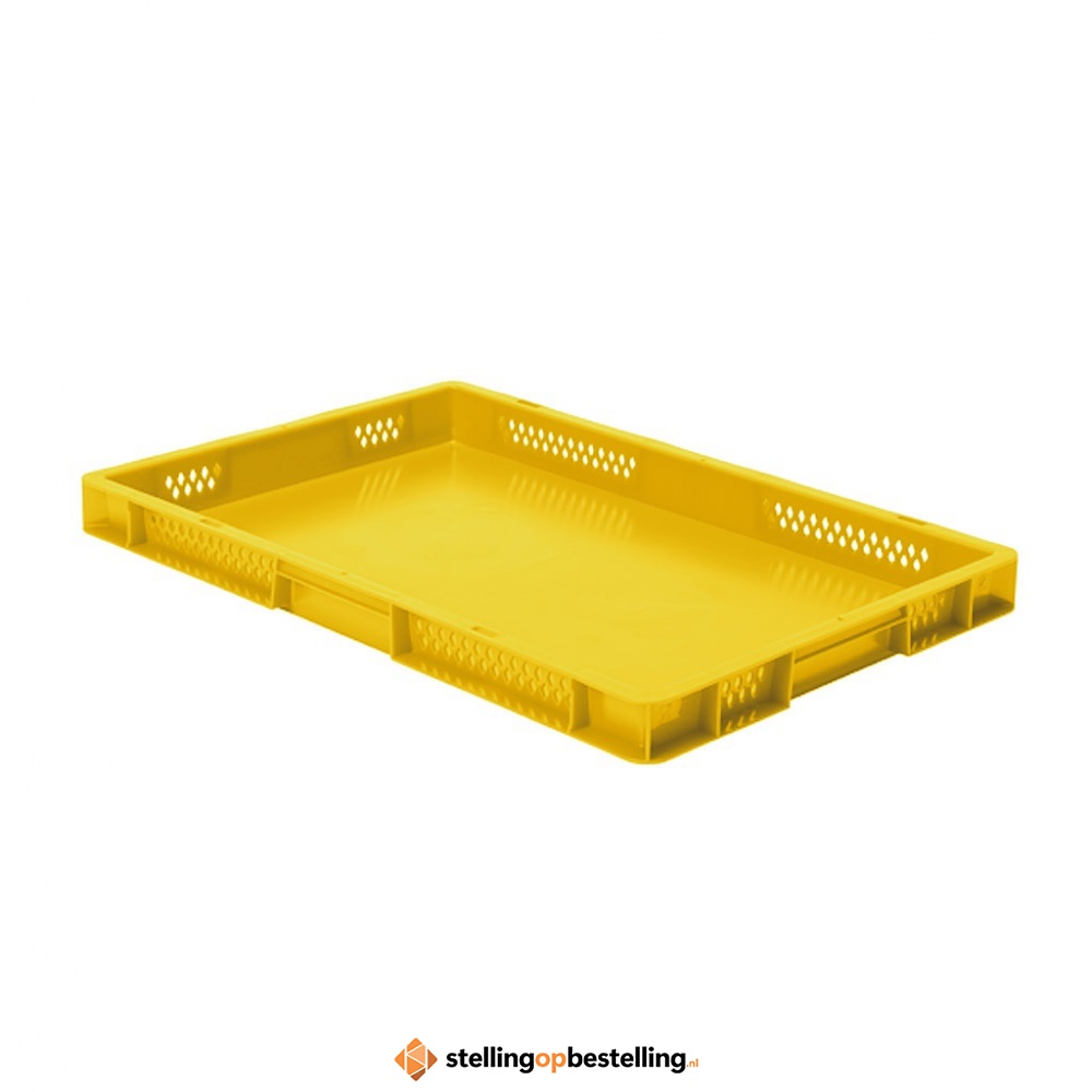 Transportkrat Euronorm plastic bak, krat TK1 600x400x50 geel