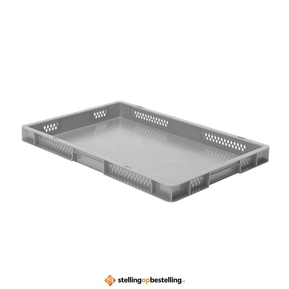 Transportkrat Euronorm plastic bak, krat TK1 600x400x50 grijs