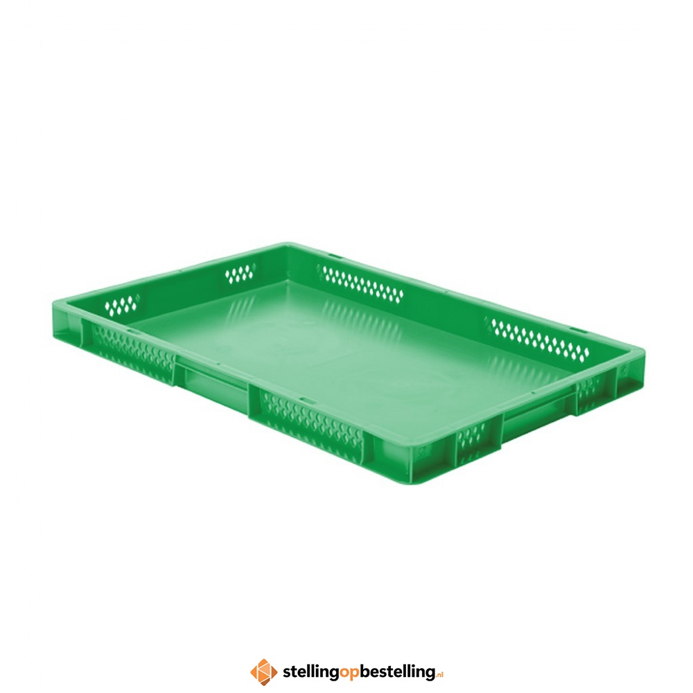 Transportkrat Euronorm plastic bak, krat TK1 600x400x50 groen