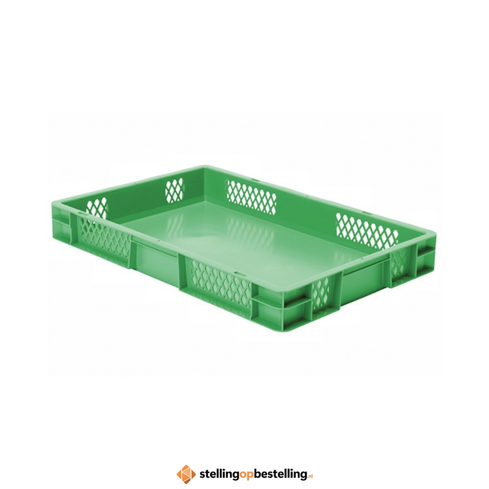 Transportkrat Euronorm plastic bak, krat TK1 600x400x75 groen