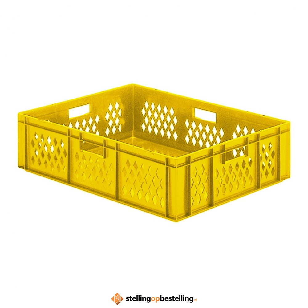 Transportkrat Euronorm plastic bak, krat TK1 800x600x210 geel