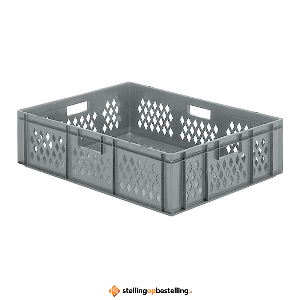 Transportkrat Euronorm plastic bak, krat TK1 800x600x210 grijs