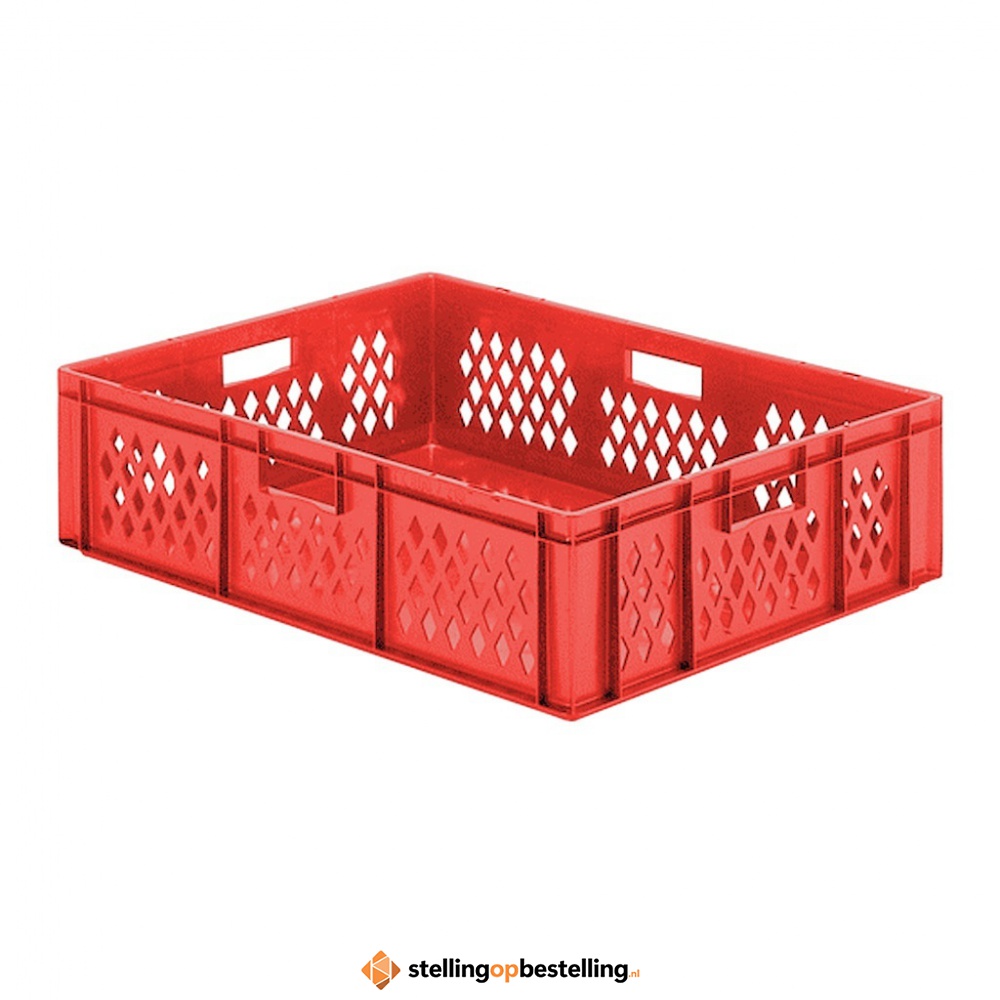 Transportkrat Euronorm plastic bak, krat TK1 800x600x210 rood