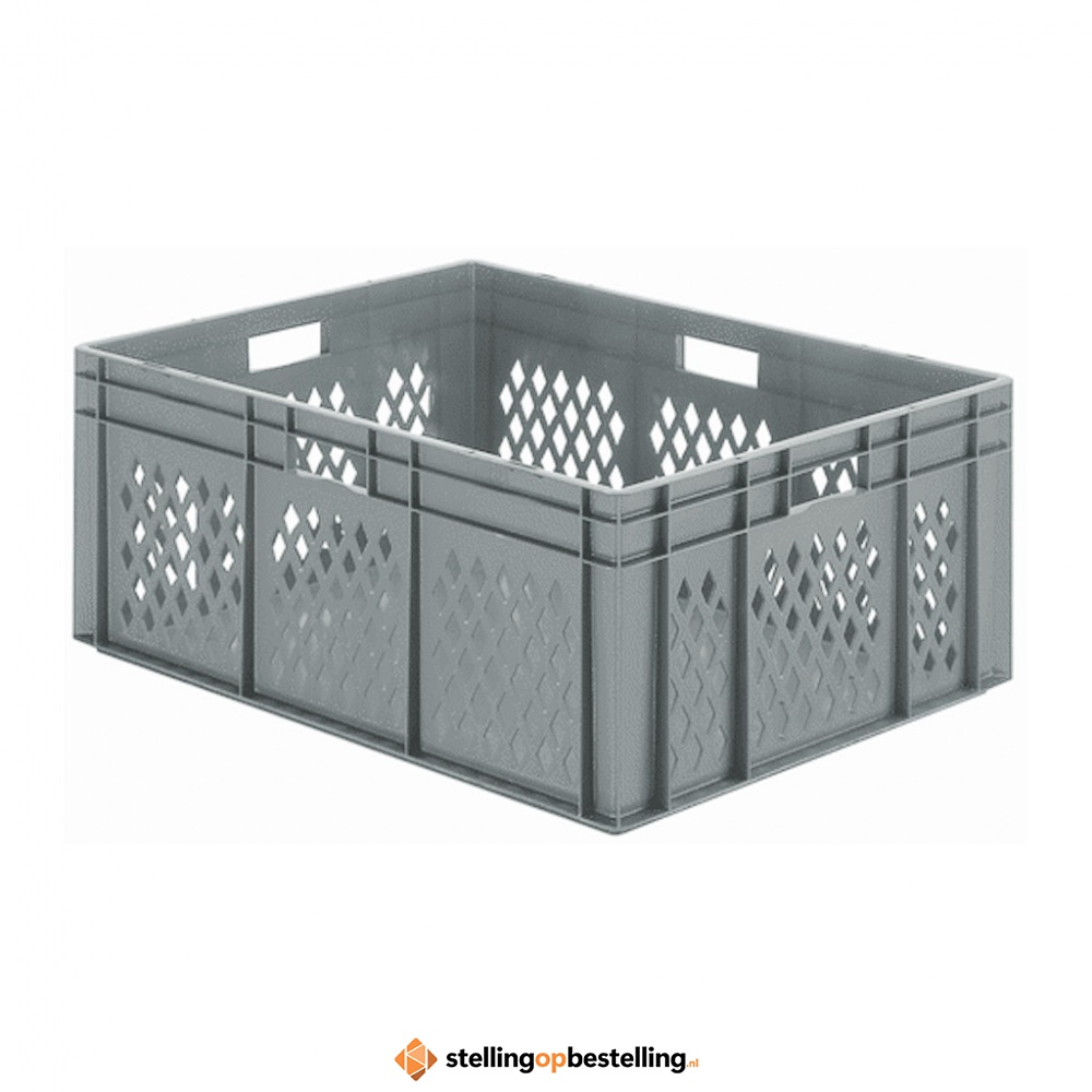 Transportkrat Euronorm plastic bak, krat TK1 800x600x320 grijs