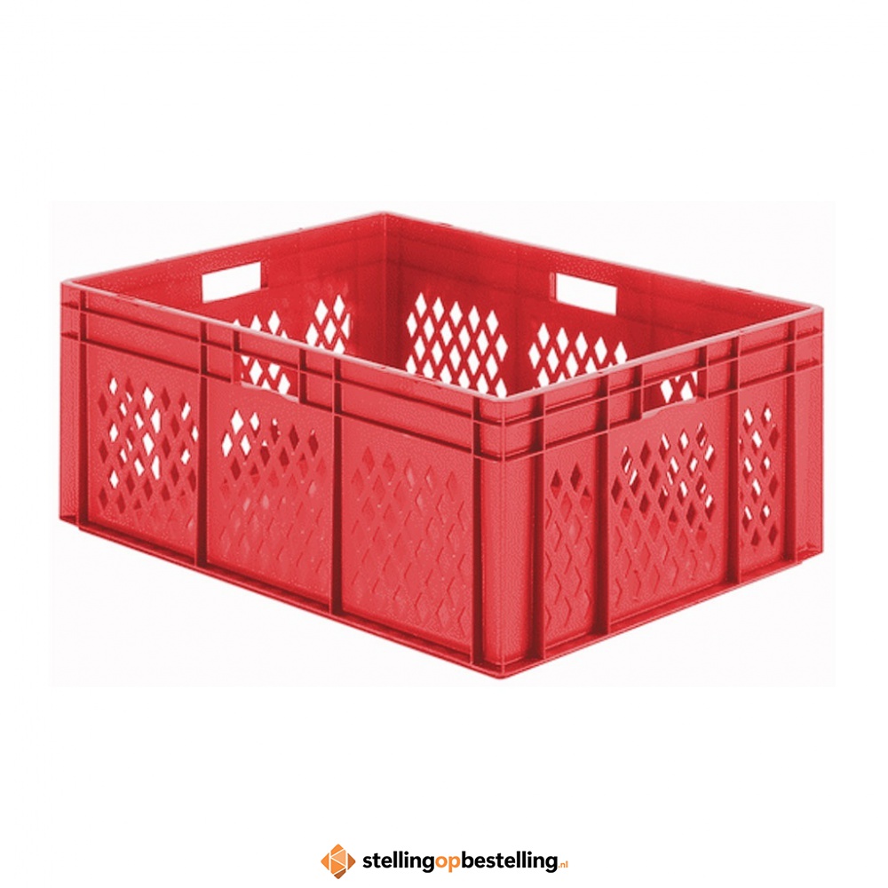 Transportkrat Euronorm plastic bak, krat TK1 800x600x320 rood