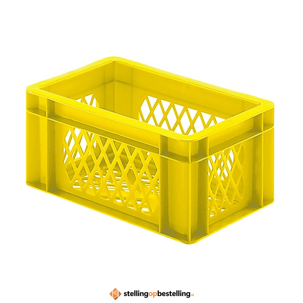 Transportkrat Euronorm plastic bak, krat TK2 300x200x145 geel