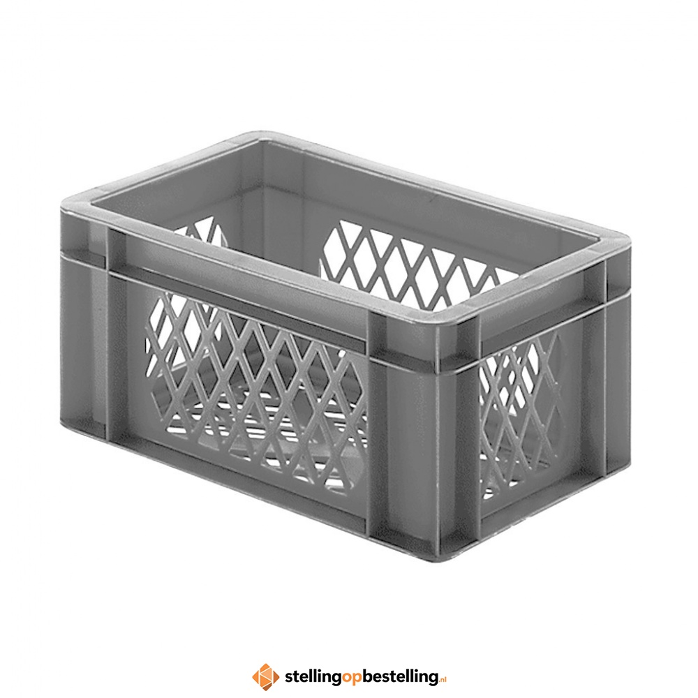 Transportkrat Euronorm plastic bak, krat TK2 300x200x145 grijs