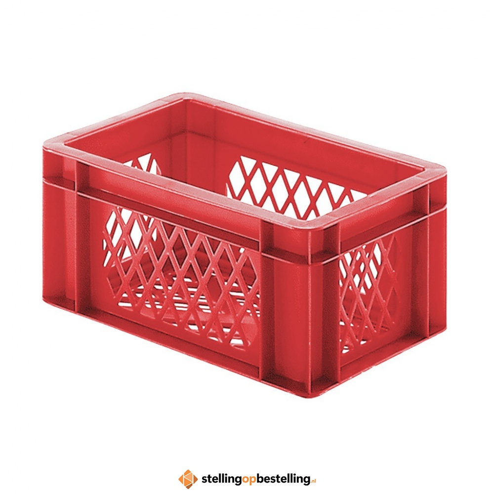 Transportkrat Euronorm plastic bak, krat TK2 300x200x145 rood