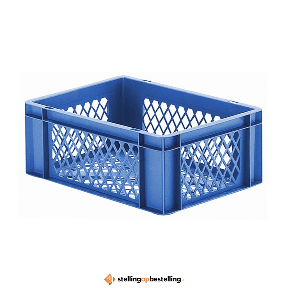 Transportkrat Euronorm plastic bak, krat TK2 400x300x145 blauw