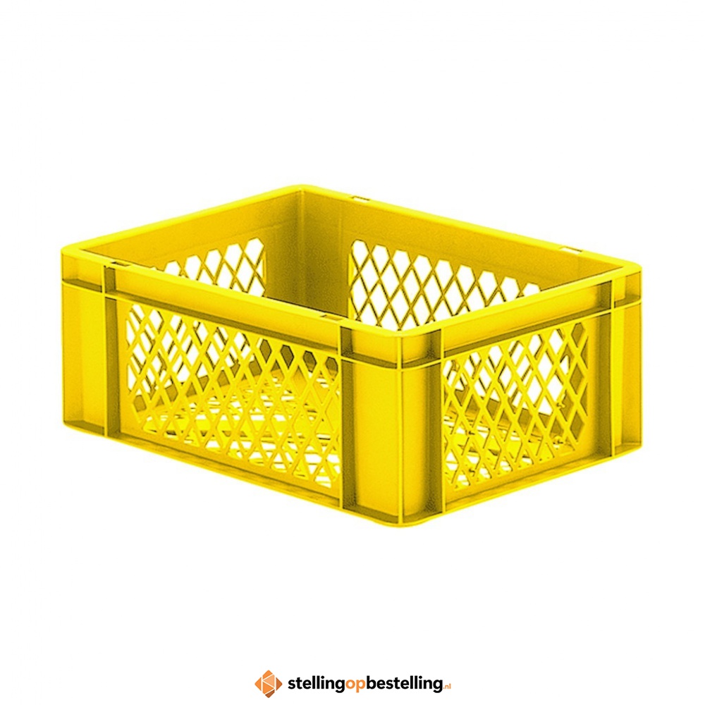 Transportkrat Euronorm plastic bak, krat TK2 400x300x145 geel