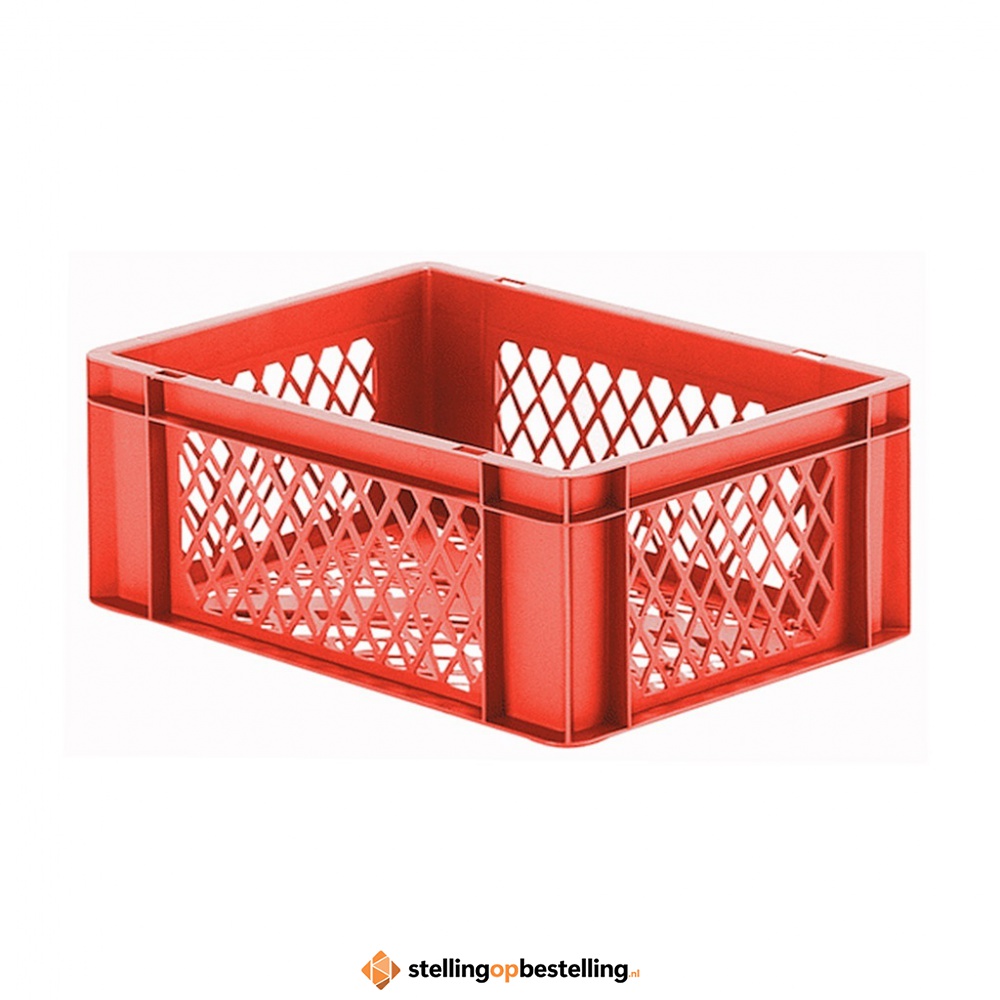 Transportkrat Euronorm plastic bak, krat TK2 400x300x145 rood