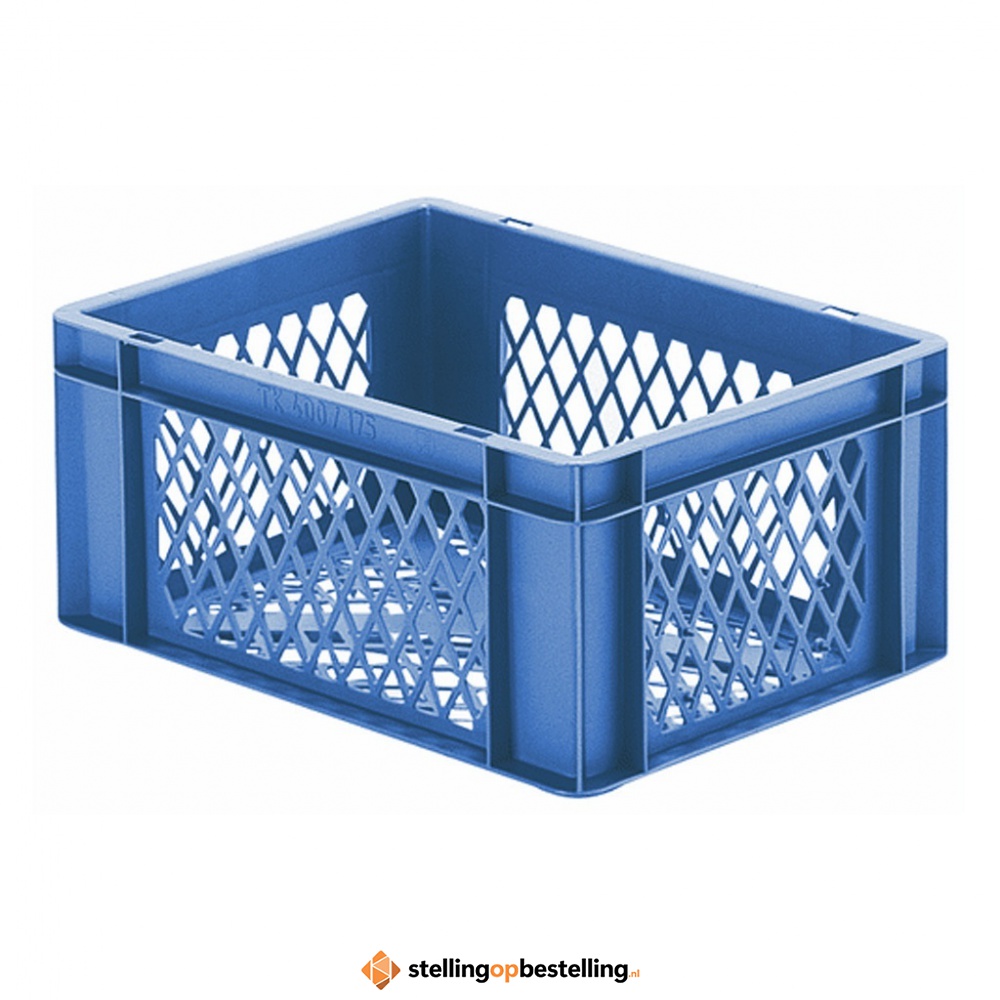 Transportkrat Euronorm plastic bak, krat TK2 400x300x175 blauw