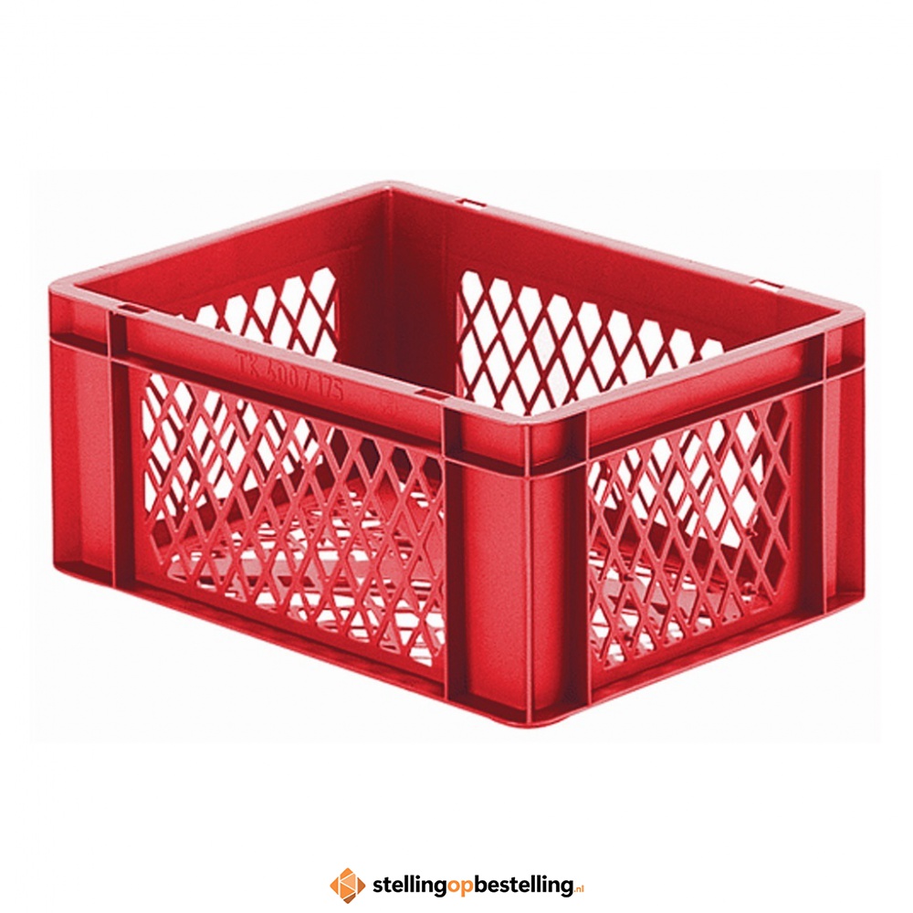 Transportkrat Euronorm plastic bak, krat TK2 400x300x175 rood