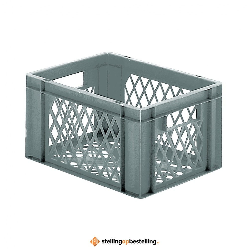 Transportkrat Euronorm plastic bak, krat TK2 400x300x210 grijs