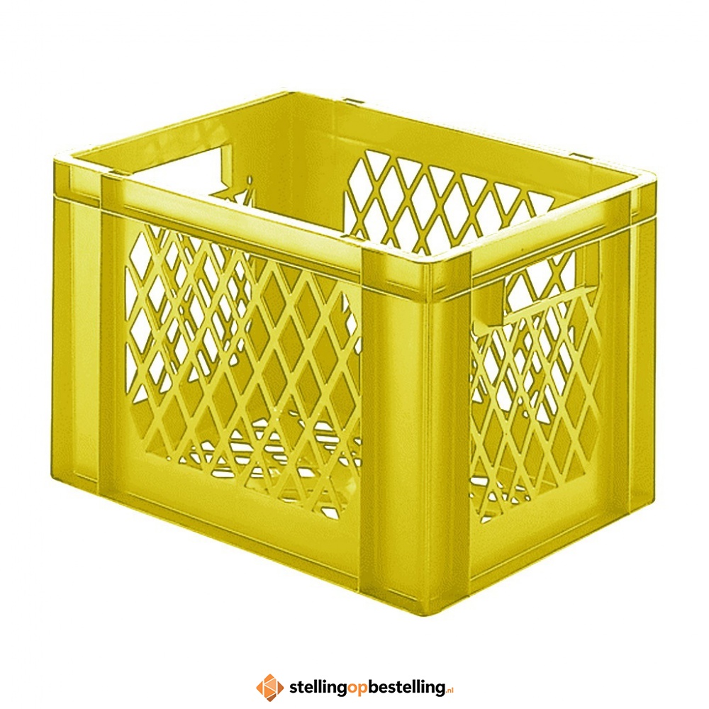 Transportkrat Euronorm plastic bak, krat TK2 400x300x270 geel