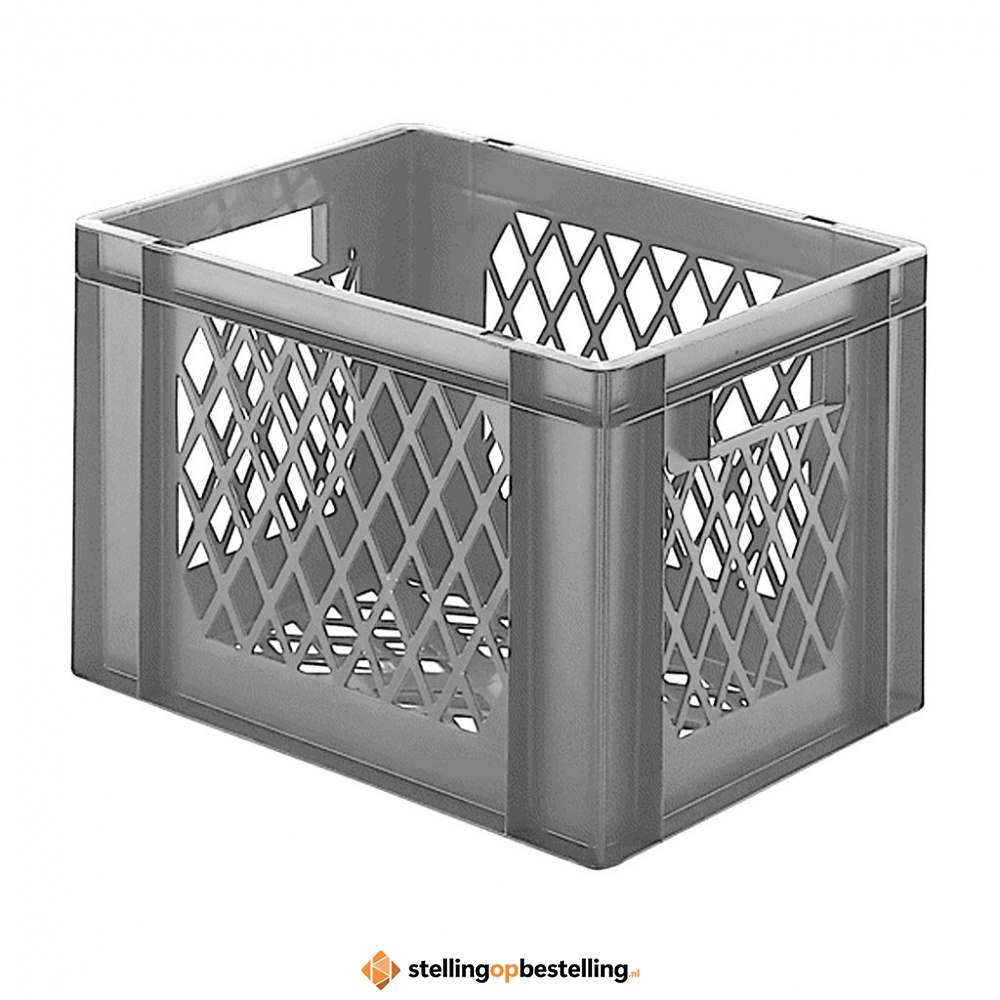 Transportkrat Euronorm plastic bak, krat TK2 400x300x270 grijs
