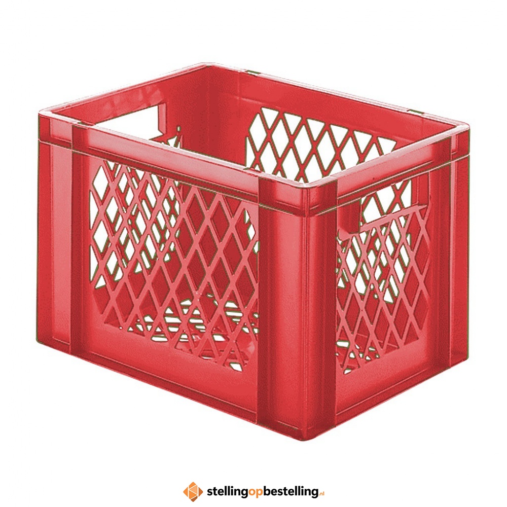 Transportkrat Euronorm plastic bak, krat TK2 400x300x270 rood