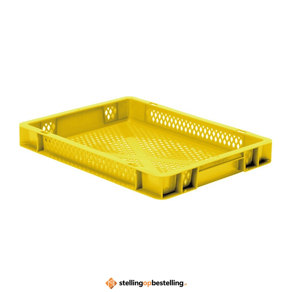 Transportkrat Euronorm plastic bak, krat TK2 400x300x50 geel