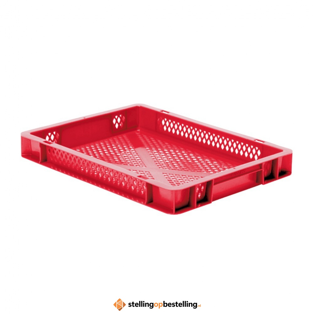 Transportkrat Euronorm plastic bak, krat TK2 400x300x50 rood