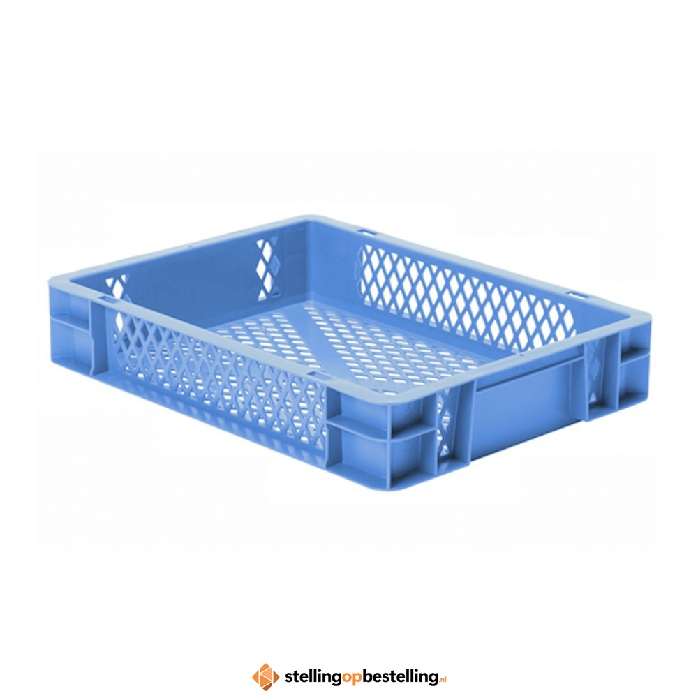 Transportkrat Euronorm plastic bak, krat TK2 400x300x75 blauw