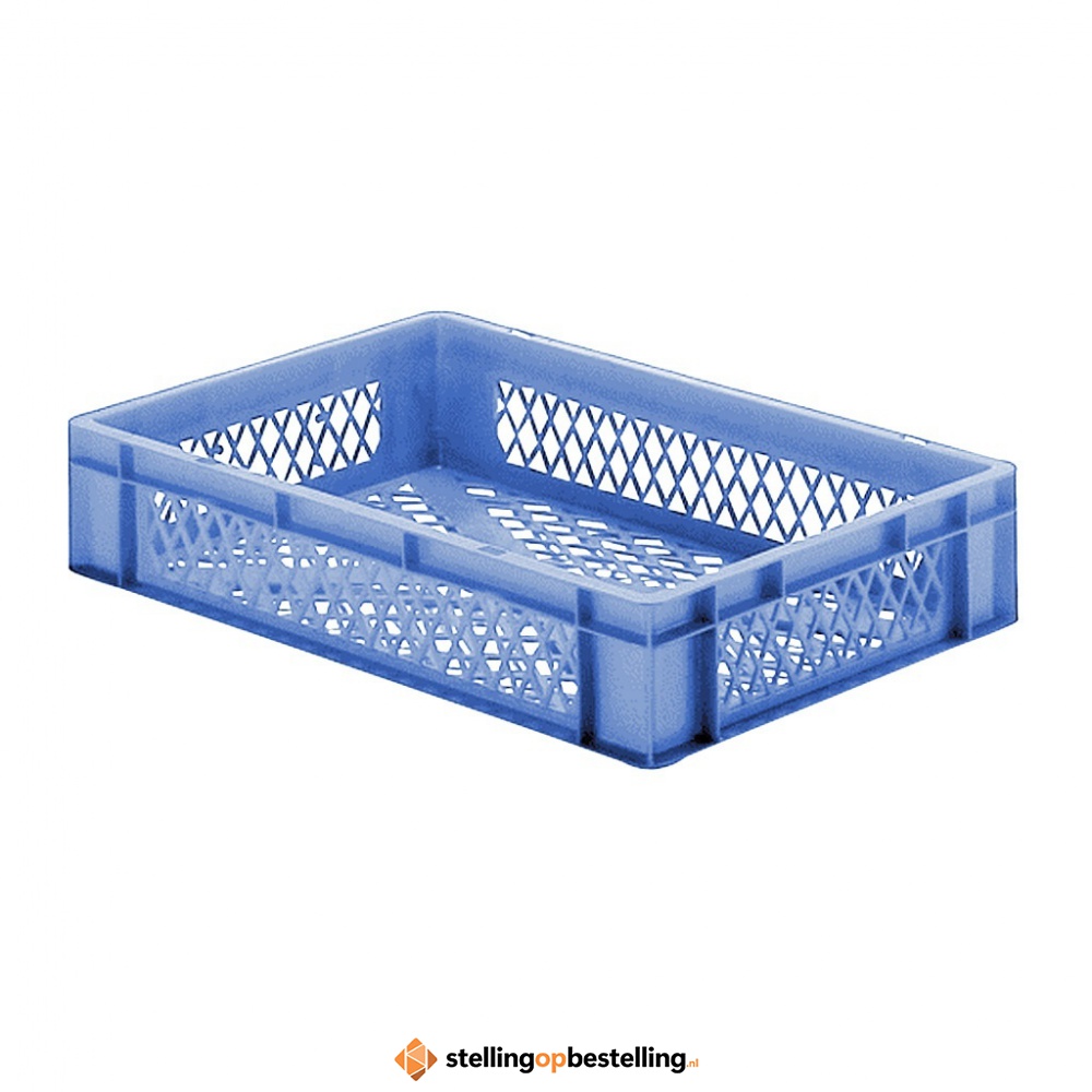 Transportkrat Euronorm plastic bak, krat TK2 600x400x120 blauw