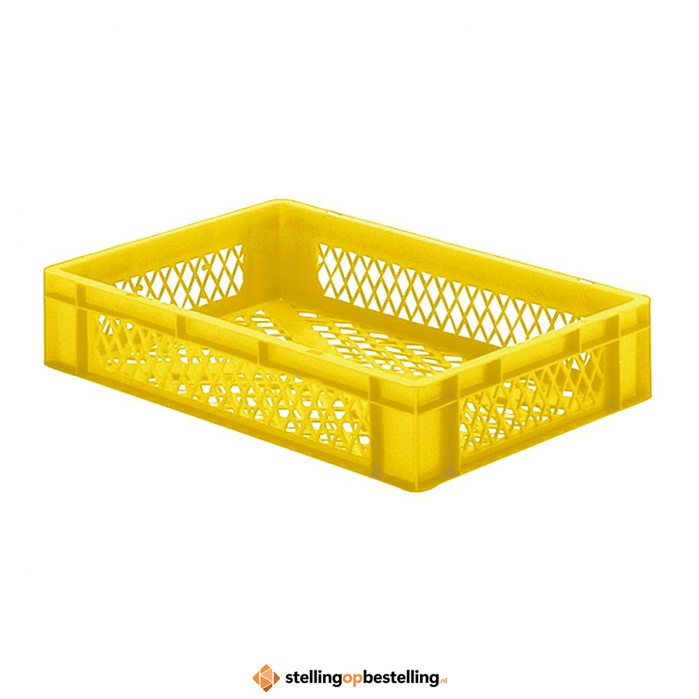 Transportkrat Euronorm plastic bak, krat TK2 600x400x120 geel