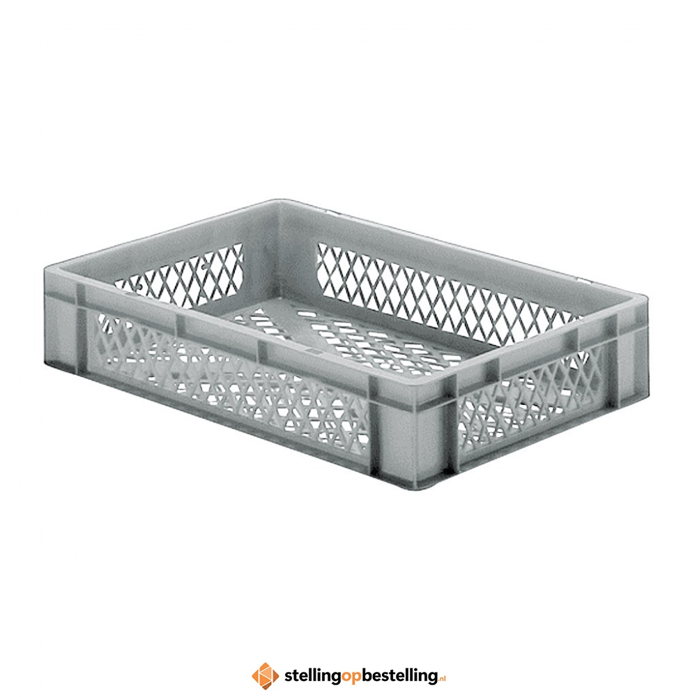 Transportkrat Euronorm plastic bak, krat TK2 600x400x120 grijs